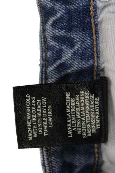 Blank NYC Unisex Cropped Straight Blue Jeans Mid Rise Button Size 26