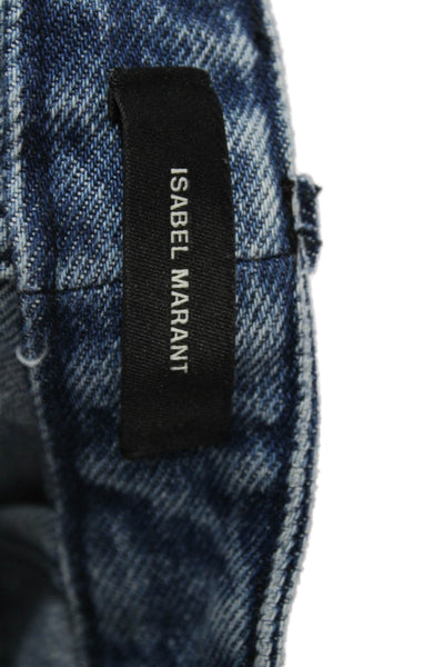Isabel Marant Unisex Straight Jeans Dark Blue Button Mid Rise Size 36