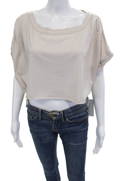 Intimately Free People Women Cropped T-Shirt Beige Size S