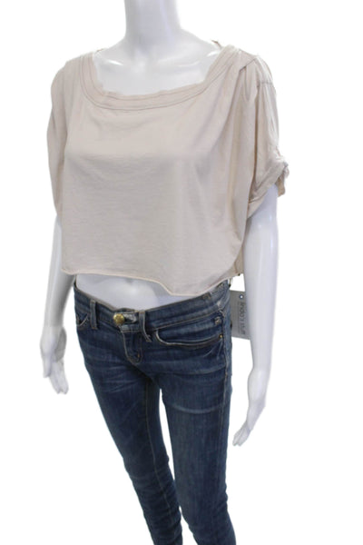 Intimately Free People Women Cropped T-Shirt Beige Size S