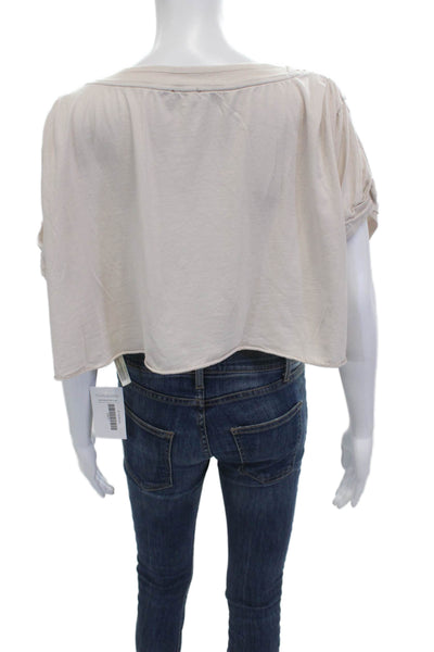 Intimately Free People Women Cropped T-Shirt Beige Size S