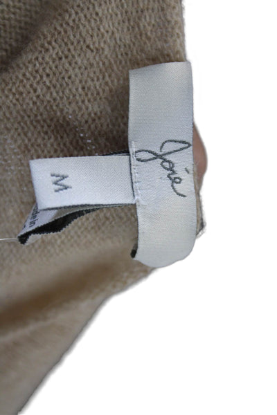 Joie Womens Pullover V-Neck 100% Cashmere Beige Sweater Size M