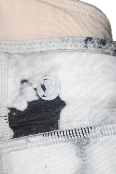 Lululemon Womens Abstract Printed Scoop Neck Sports Bra Gray Black Size 8