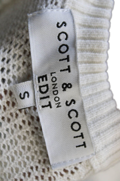 Scott & Scott London Unisex Pullover Sweater White Striped Size S