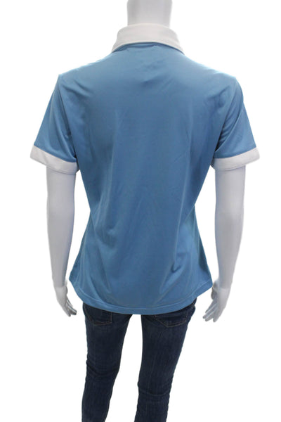 Greg Norman Womens Basic Collared Polo Short Sleeve Light Blue Size M