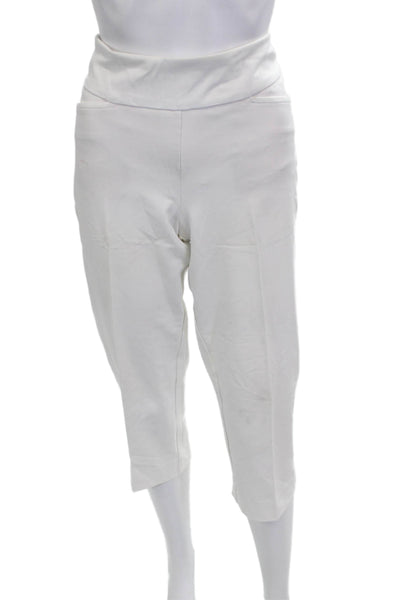 Tail Womens Capri Cropped Pants White Zip Tall Size 8