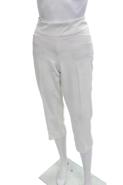 Tail Womens Capri Cropped Pants White Zip Tall Size 8