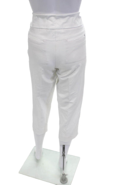 Tail Womens Capri Cropped Pants White Zip Tall Size 8