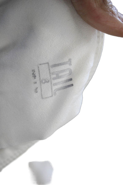 Tail Womens Capri Cropped Pants White Zip Tall Size 8