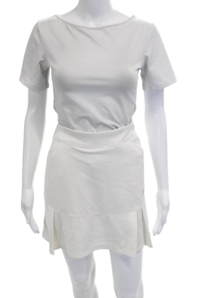 Adidas Women Skort White Recycled Polyester Spandex Size S