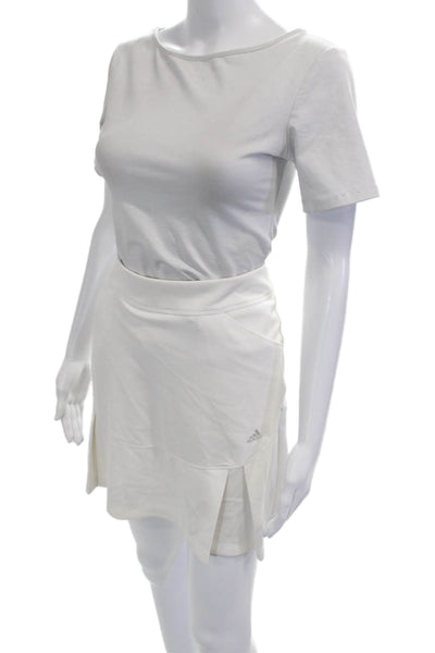Adidas Women Skort White Recycled Polyester Spandex Size S
