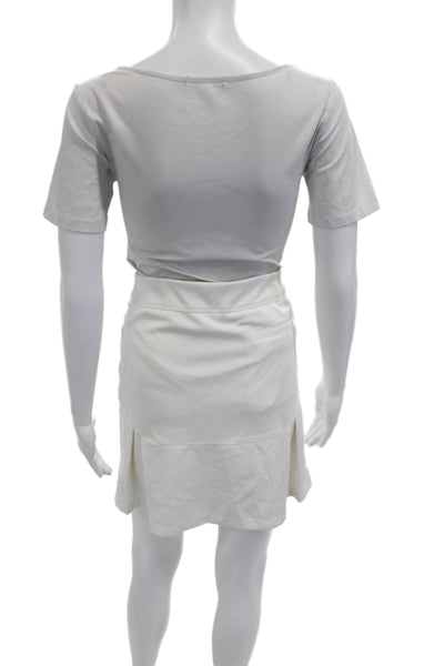 Adidas Women Skort White Recycled Polyester Spandex Size S