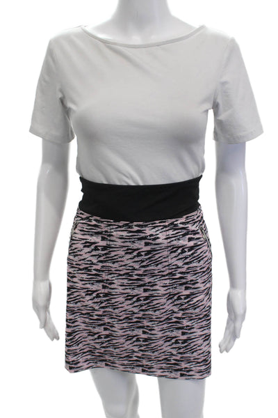 Daily Sports Womens Black Animal Print Maternity Mini Pencil Skort Size M