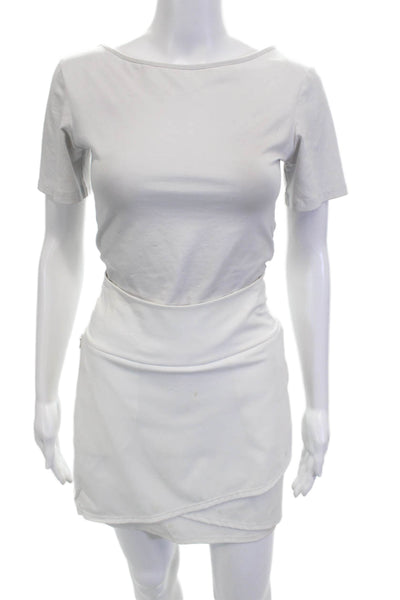 Kinona Women Mini Wrap Skort White Italian Fabric Knee Length Size S