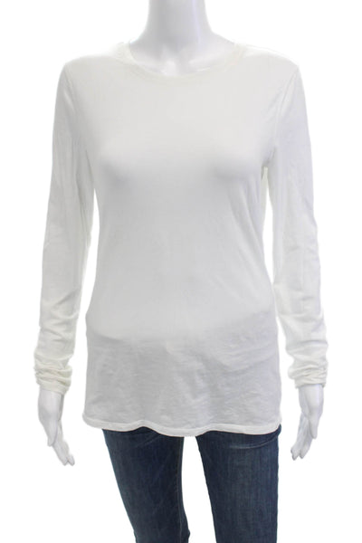 Lululemon Women Basic White Long Sleeve Pima T-Shirt Size 8