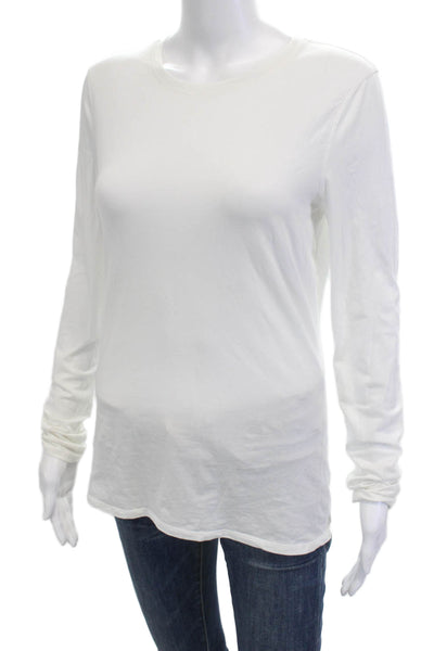 Lululemon Women Basic White Long Sleeve Pima T-Shirt Size 8