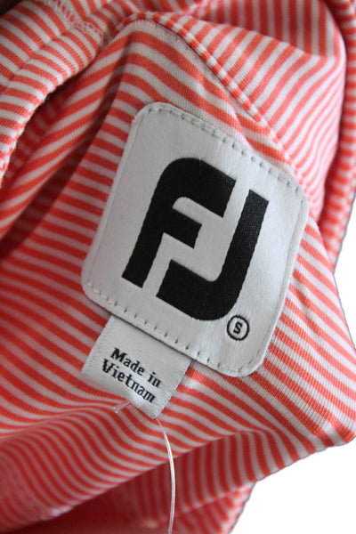 Foot Joy Women Basic Long Sleeve Mock Neck Pink Striped Top Size S