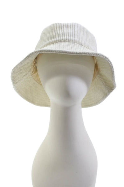 Bruno Magli Womens Corduroy Knit Bucket Hat Cream White Size S/M