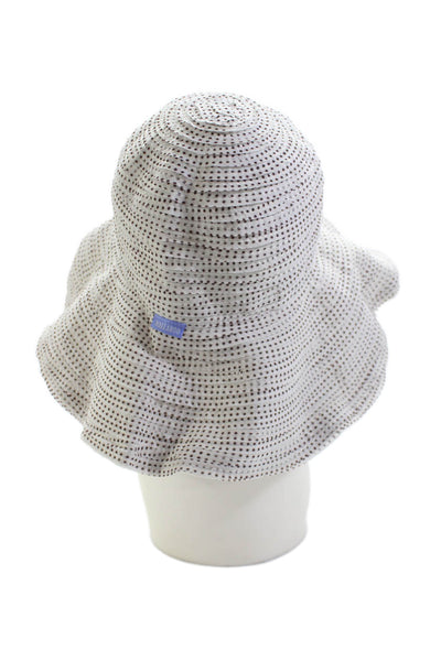 Wallaroo Hat Company Womens Layered Polka Dot Wide Brim Hat White Brown OS