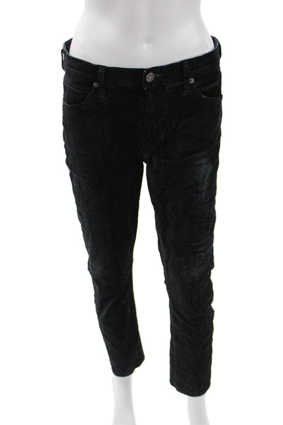 Citizens of Humanity Women Ankle Cropped Pants Black Button Size 29