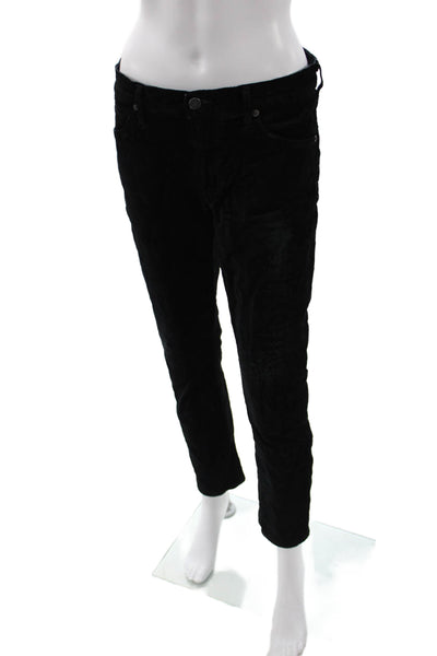 Citizens of Humanity Women Ankle Cropped Pants Black Button Size 29