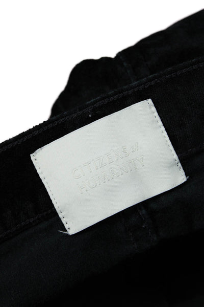Citizens of Humanity Women Ankle Cropped Pants Black Button Size 29