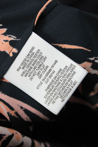 Joie Womens Black V-Neck Floral Short Sleeve Blouse Size M