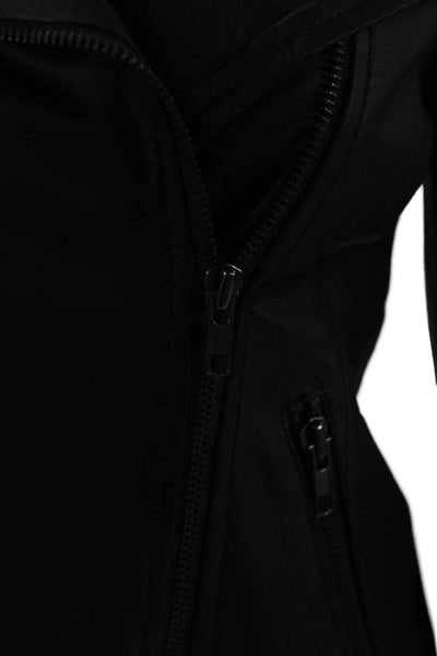 Designer Womens Biker Motorcycle Leather Jacket Black Size S