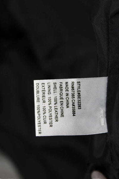 Designer Womens Biker Motorcycle Leather Jacket Black Size S