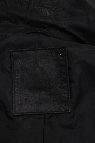 Designer Womens Biker Motorcycle Leather Jacket Black Size S