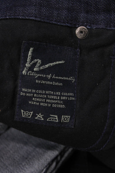 Citizens of Humanity Women Flared Wide Leg Jeans Dark Blue Mid-Rise Size 26