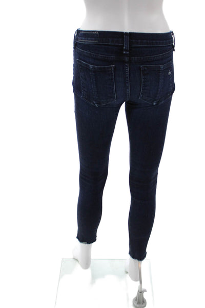 Rag & Bone Jean Women Ankle Skinny Jeans Dark Blue Mid-Rise Button Size 26