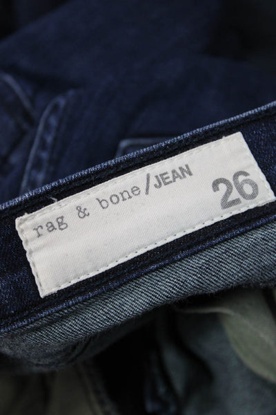 Rag & Bone Jean Women Ankle Skinny Jeans Dark Blue Mid-Rise Button Size 26