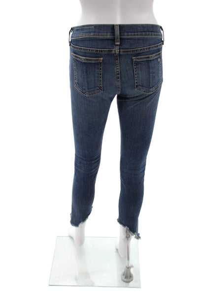 Rag & Bone Womens Cropped Skinny Ankle Jeans Dark Blue Mid-Rise Size 26