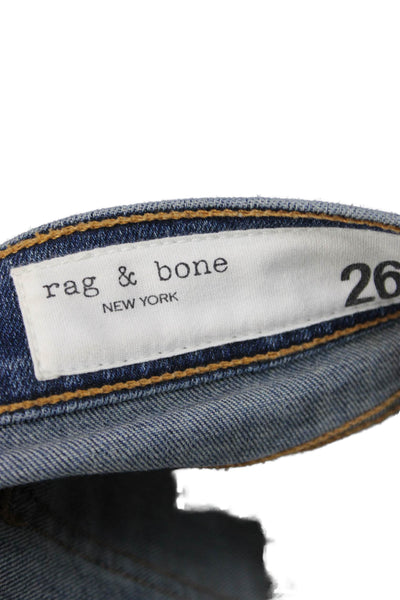 Rag & Bone Womens Cropped Skinny Ankle Jeans Dark Blue Mid-Rise Size 26