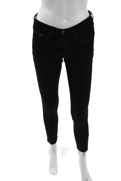 Rag & Bone Women Ankle Skinny Black Jeans Size 26