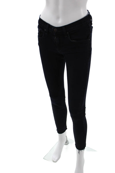 Rag & Bone Women Ankle Skinny Black Jeans Size 26