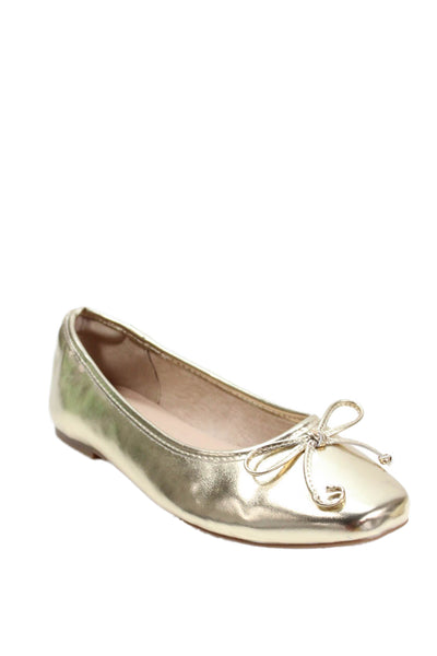 The Drop Womens Metallic Slip On Ballet Flats Gold Size 9.5