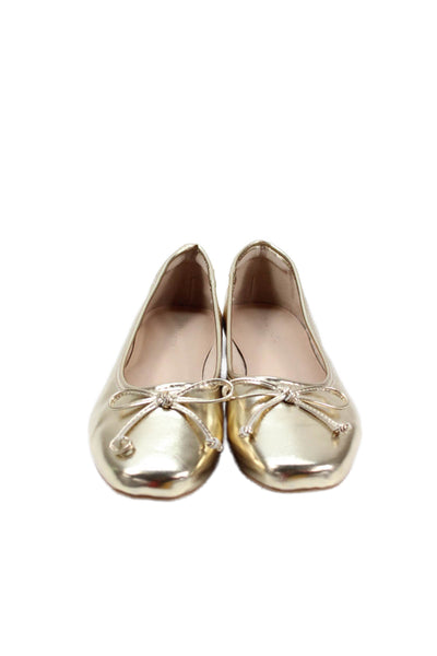 The Drop Womens Metallic Slip On Ballet Flats Gold Size 9.5