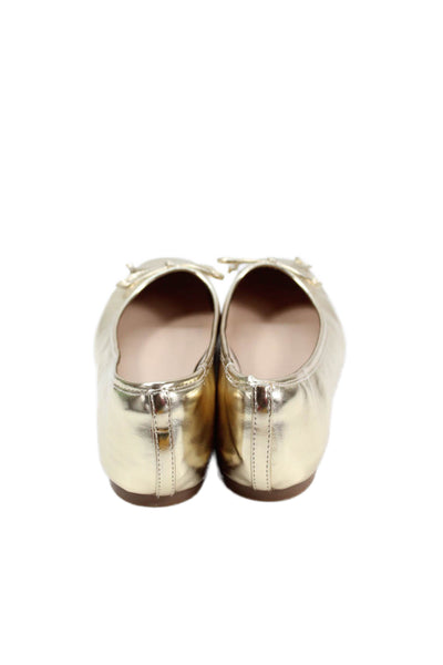 The Drop Womens Metallic Slip On Ballet Flats Gold Size 9.5