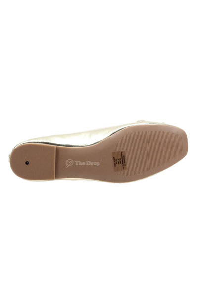 The Drop Womens Metallic Slip On Ballet Flats Gold Size 9.5