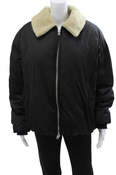 Zara Mens Bomber Jacket Black Polyester Zip Size M