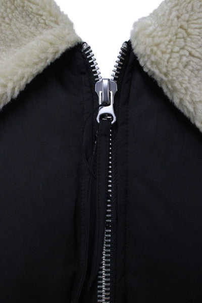 Zara Mens Bomber Jacket Black Polyester Zip Size M