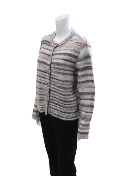 Splendid Unisex Cardigan Striped Beige Button Long Sleeve Round Neck Size L