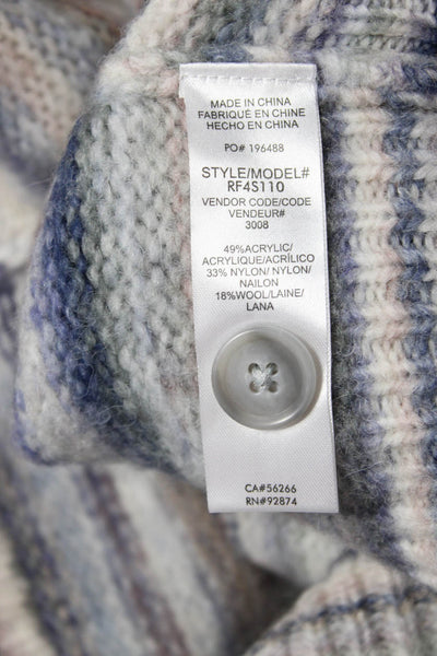 Splendid Unisex Cardigan Striped Beige Button Long Sleeve Round Neck Size L