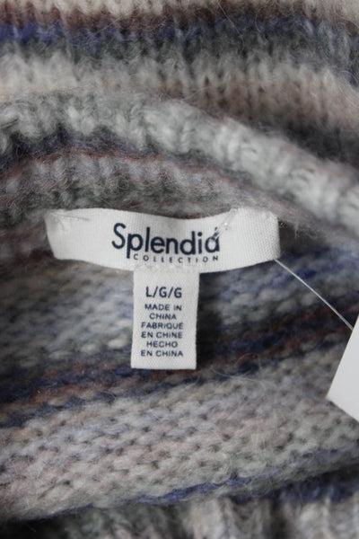 Splendid Unisex Cardigan Striped Beige Button Long Sleeve Round Neck Size L