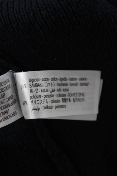 Zara Unisex Pullover Dark Blue V-Neck Long Sleeve Cotton Blend Size M