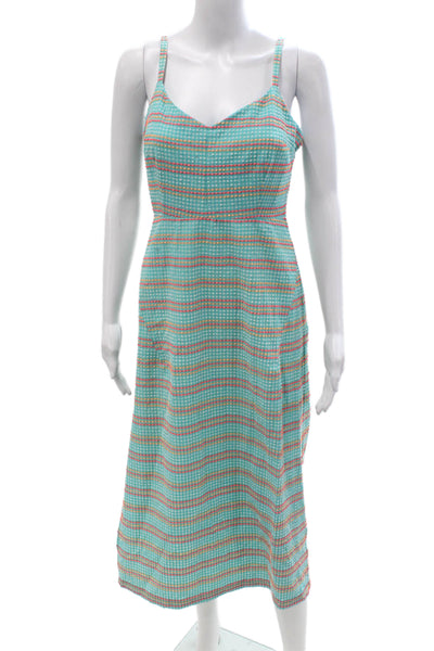 Rachel Comey Women Slip Dress Light Blue Checked Maxi Size 6