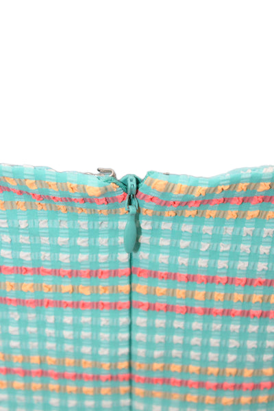 Rachel Comey Women Slip Dress Light Blue Checked Maxi Size 6
