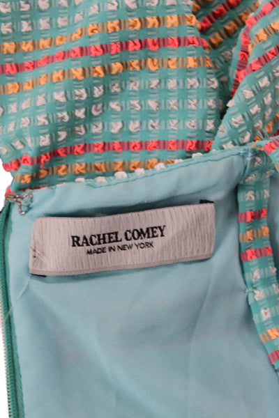 Rachel Comey Women Slip Dress Light Blue Checked Maxi Size 6